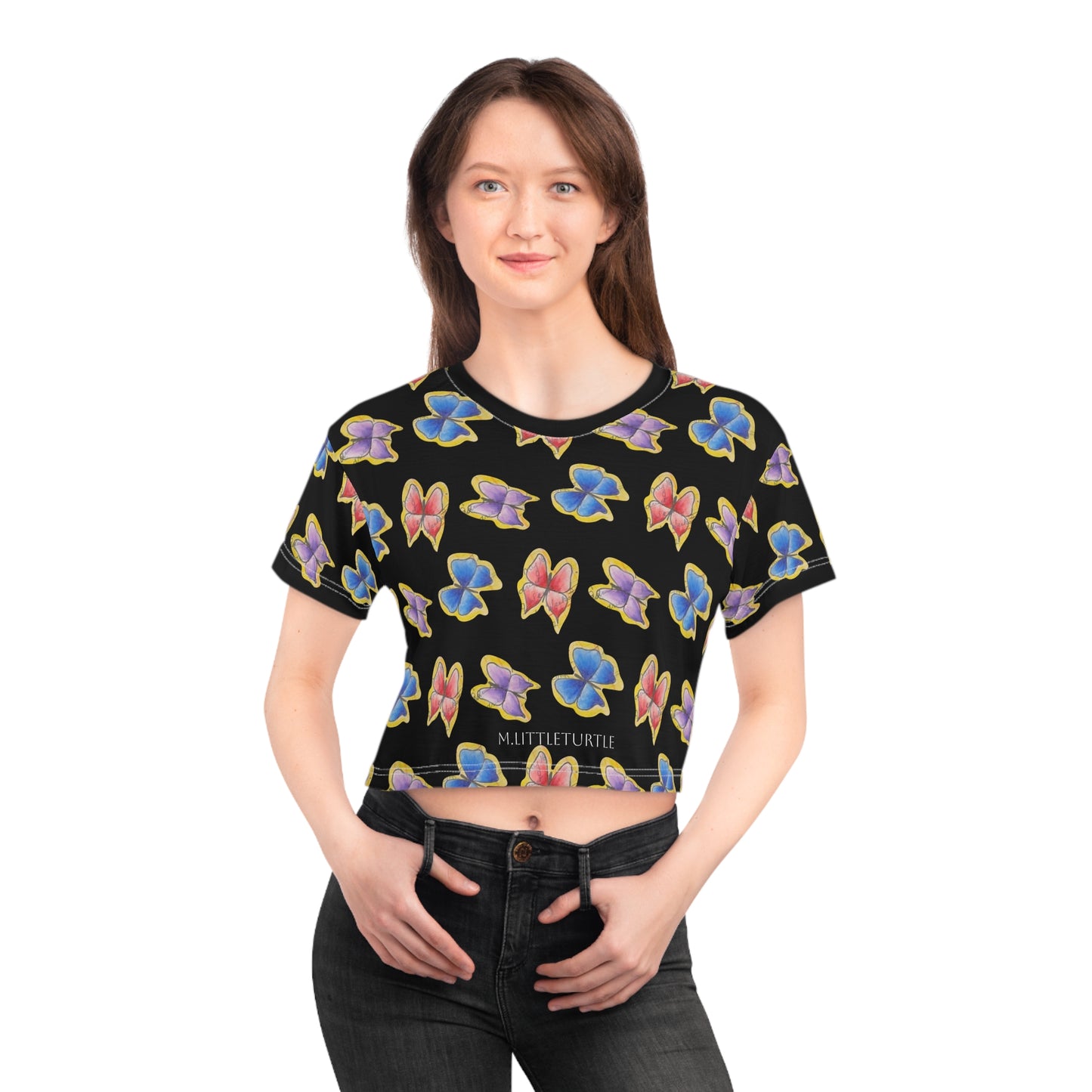 Butterfly Ledger Crop Tee